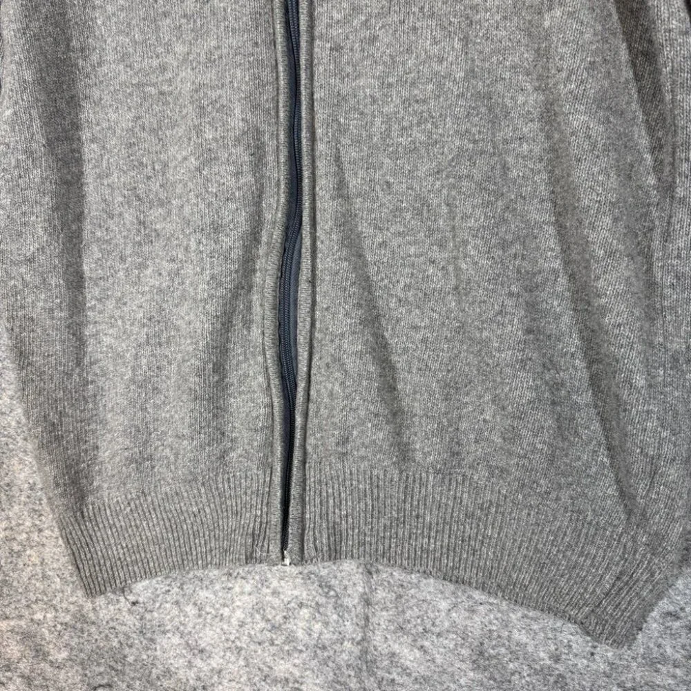 Lorenzo Magni Men's Gray Wool Zip Cardigan Sweater Jacket Made in Italy Size L